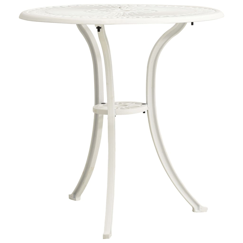 dārza galds, balts, 62x62x65 cm, liets alumīnijs