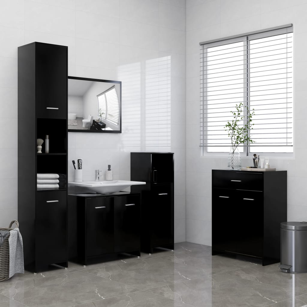 vannasistabas skapītis, melns, 60x33x80 cm, skaidu plāksne