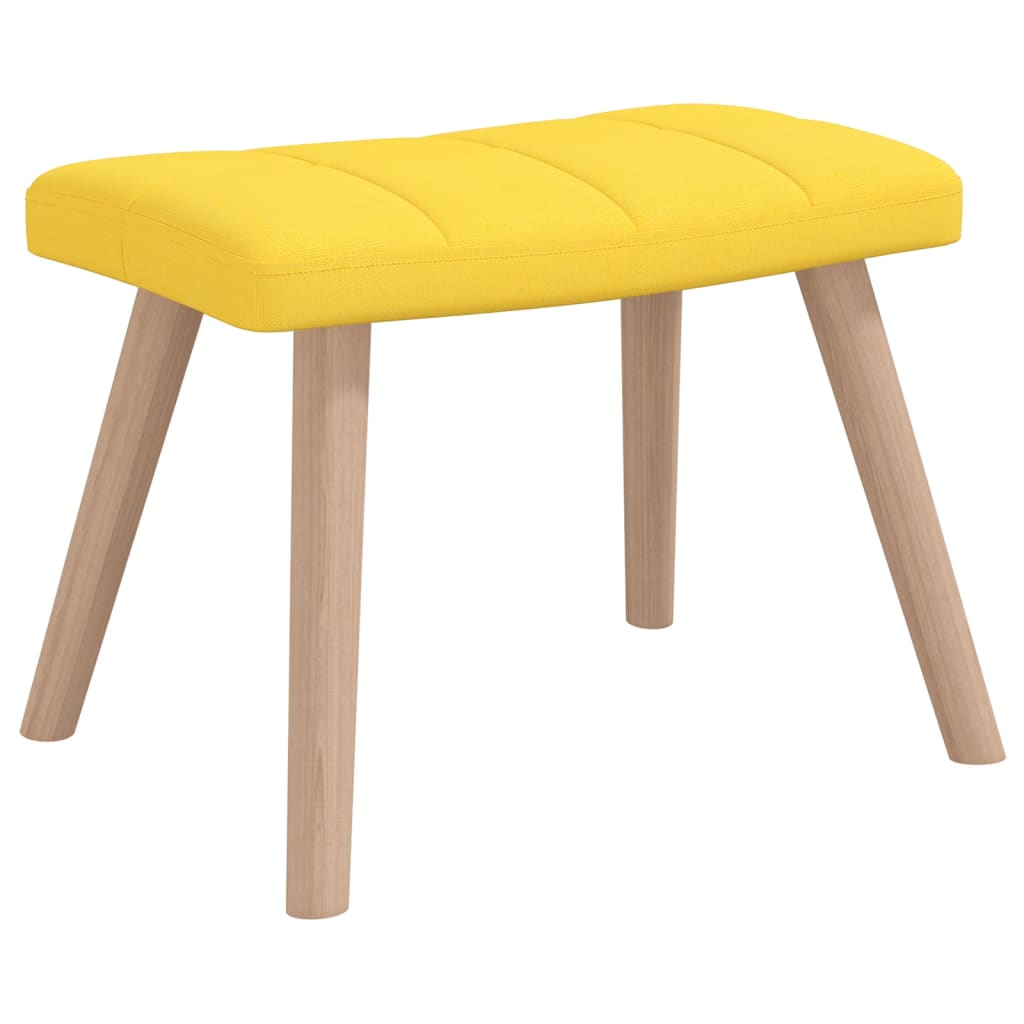 šūpuļkrēsls ar kāju balstu, sinepju dzeltens audums