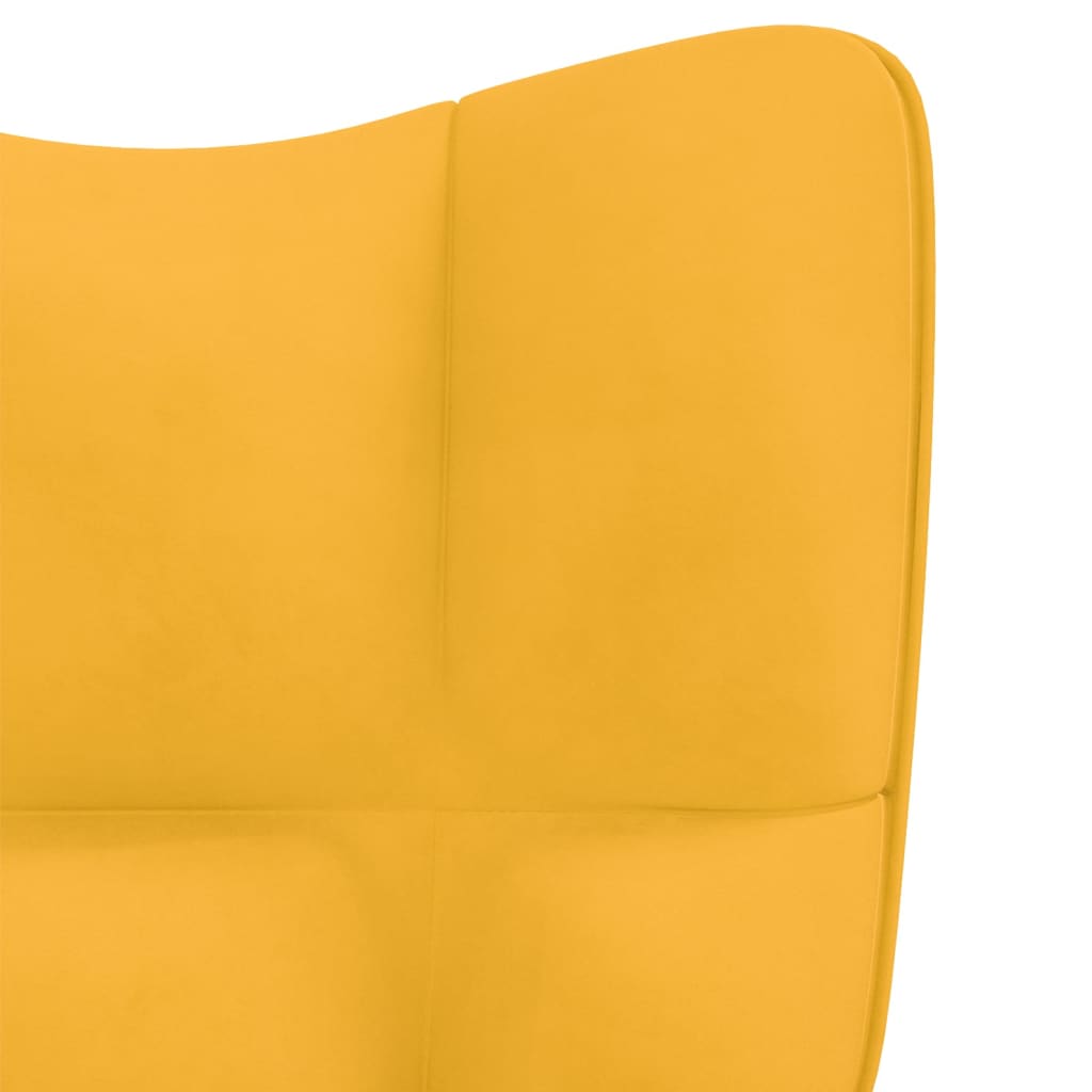 vidaXL šūpuļkrēsls, sinepju dzeltens samts