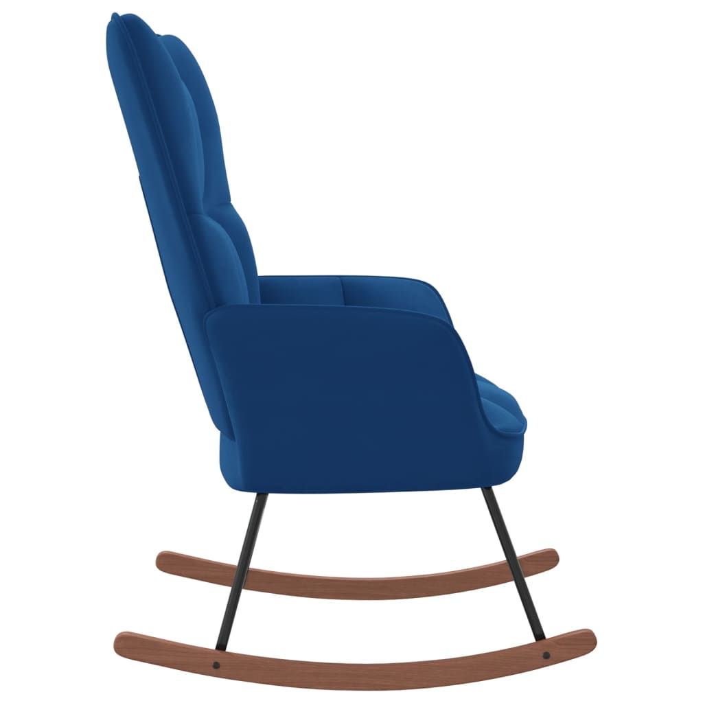 vidaXL šūpuļkrēsls, zils samts