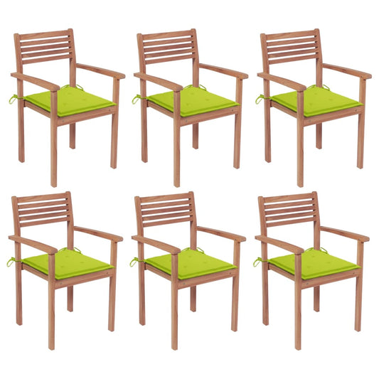 dārza krēsli ar matračiem, 6 gab., masīvs tīkkoks