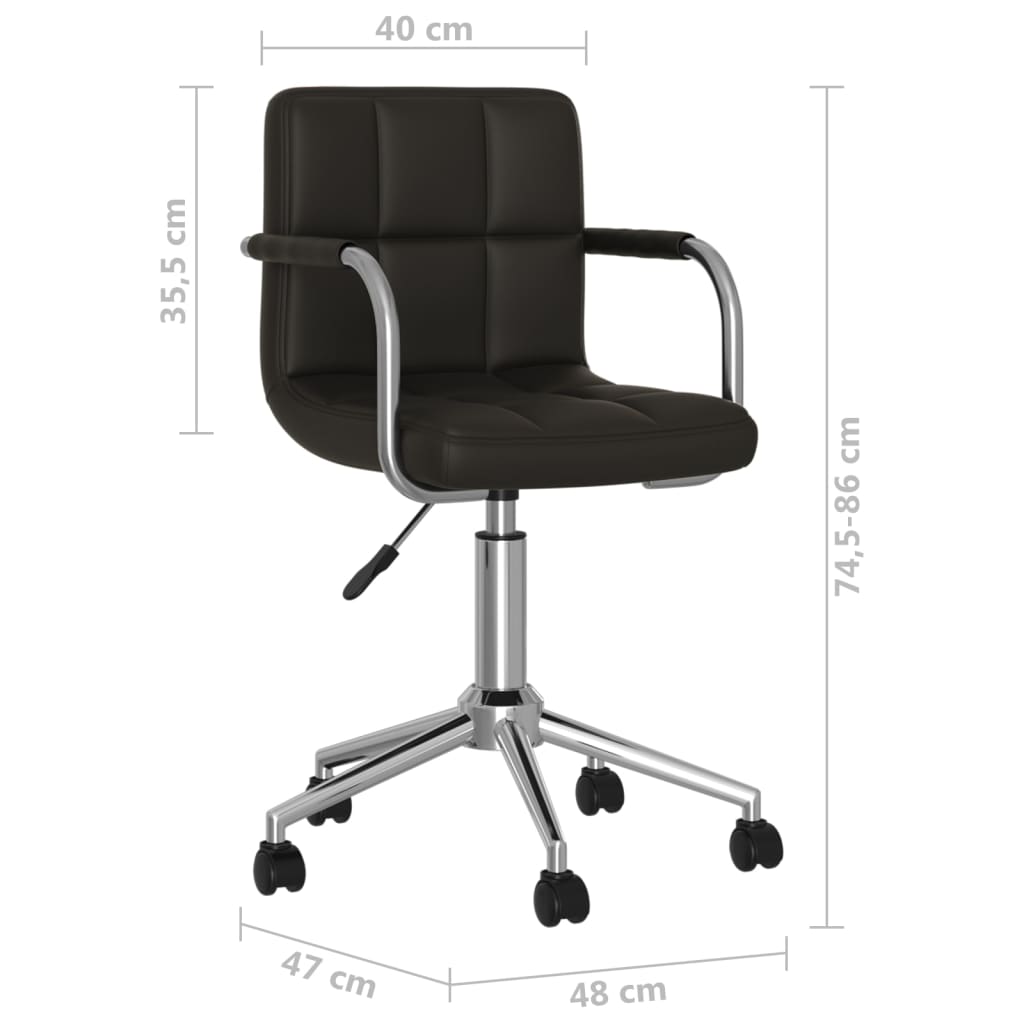 biroja krēsls, melna mākslīgā āda