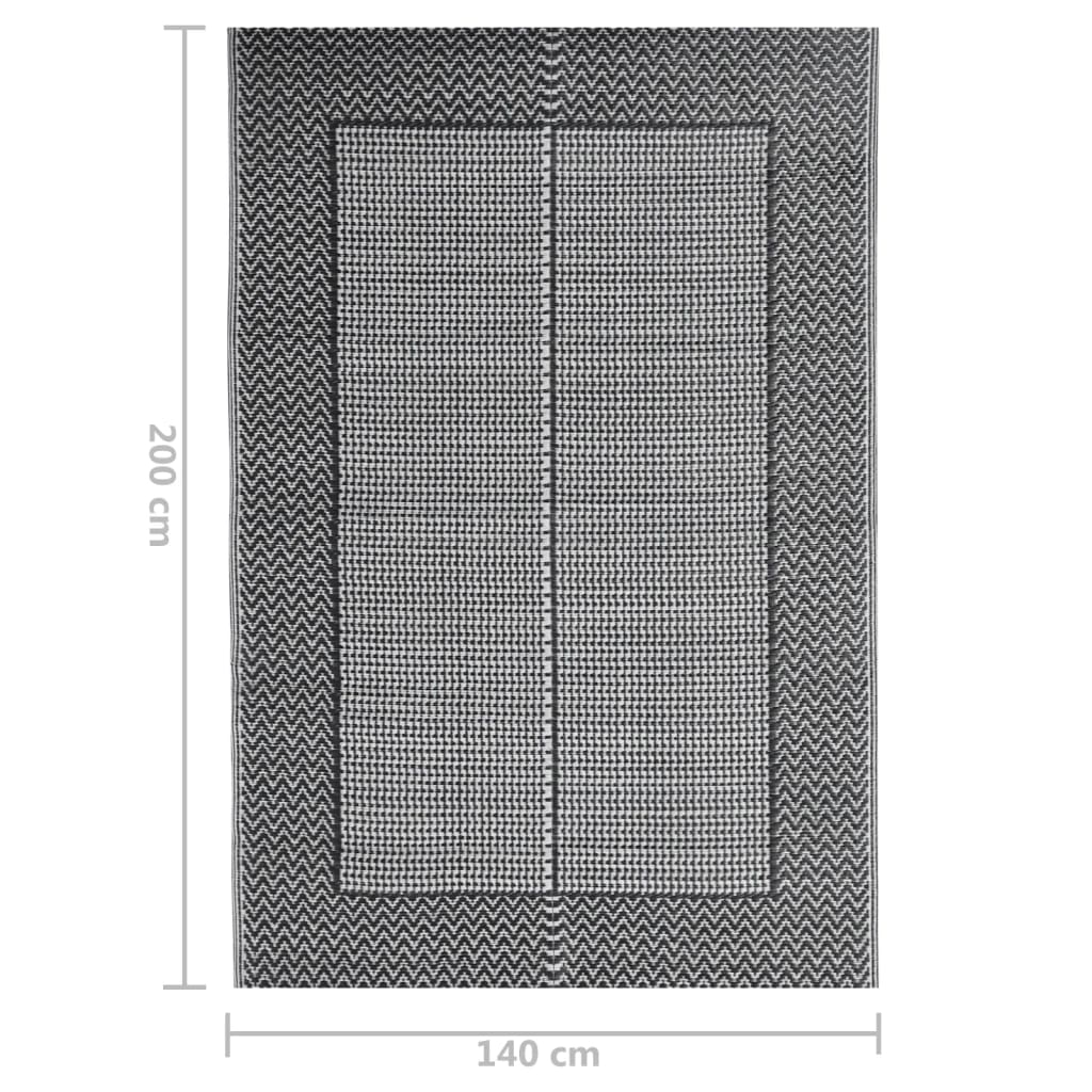 āra paklājs, melns, 140x200 cm, PP