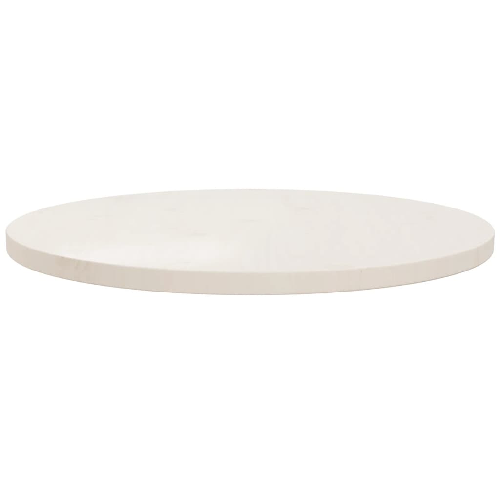 galda virsma, balta, Ø60x2,5 cm, priedes masīvkoks