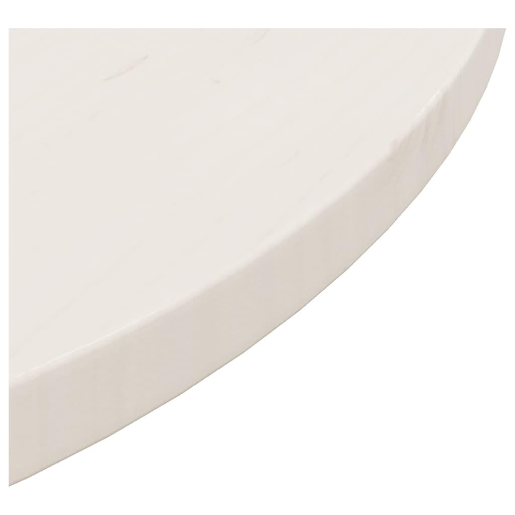 galda virsma, balta, Ø60x2,5 cm, priedes masīvkoks