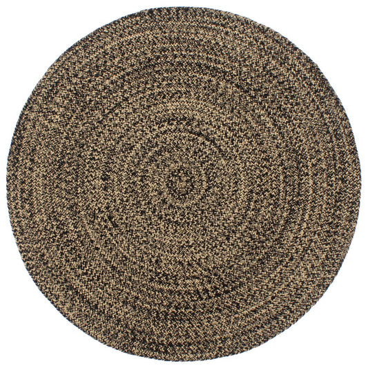 paklājs, džuta, melns ar brūnu, 210 cm, roku darbs