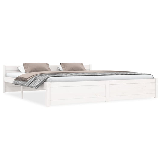 gultas rāmis, balts, masīvkoks, 180x200 cm, liels, divvietīgs
