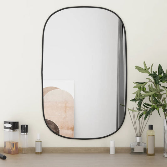 sienas spogulis, melns, 70x45 cm
