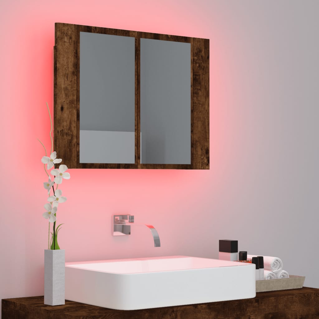 vannasistabas spoguļskapītis, ozolkoka krāsa, 60x12x45 cm