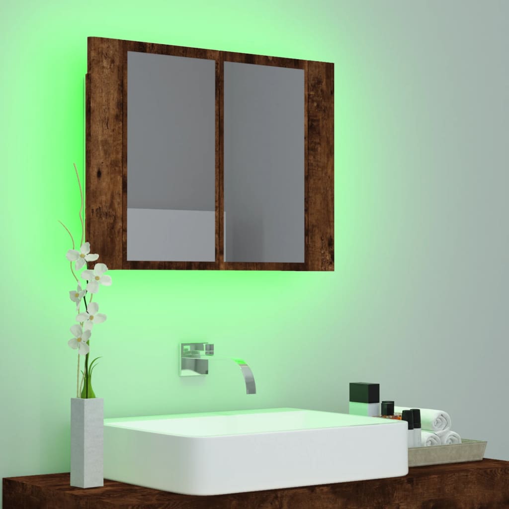 vannasistabas spoguļskapītis, ozolkoka krāsa, 60x12x45 cm