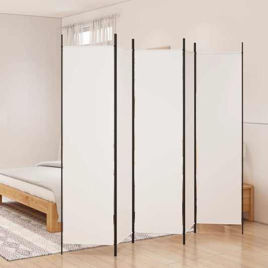 5-paneļu istabas aizslietnis, 250x200 cm, balts audums