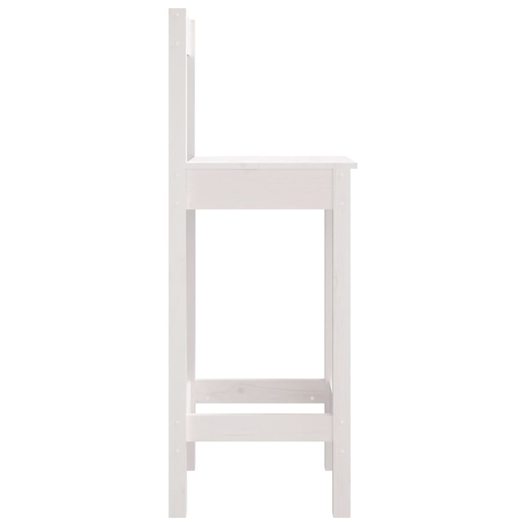 bāra krēsli, 2 gab., balti, 40x41,5x112 cm, priedes masīvkoks