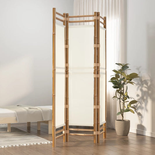 istabas aizslietnis, 3 paneļi, 120 cm, bambuss un audekls