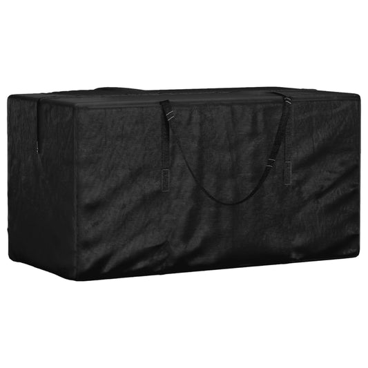 dārza spilvenu uzglabāšanas soma, melna, 150x75x75 cm, PE