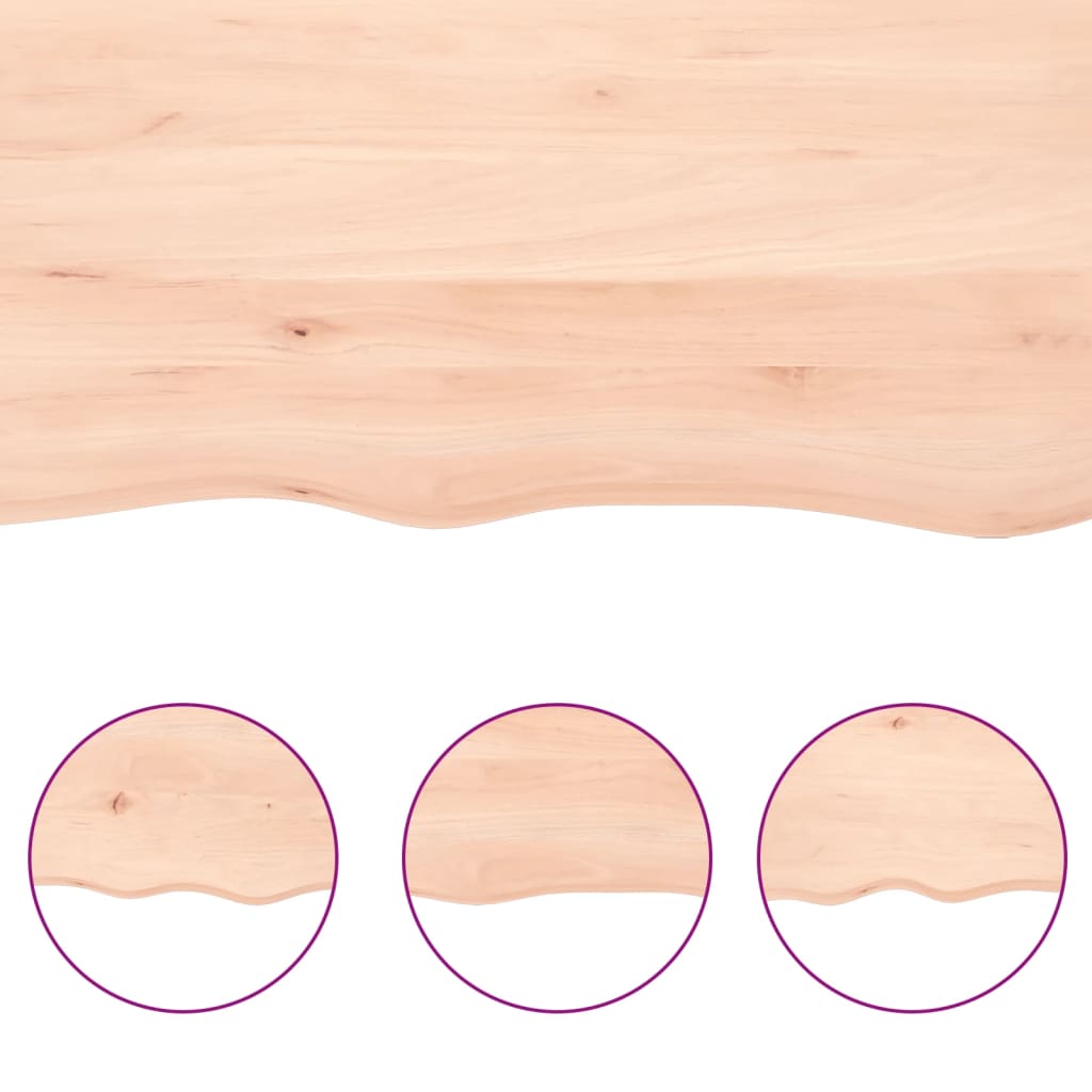 galda virsma, 60x60x(2-6) cm, masīvkoks, dabīgas formas mala