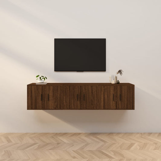 sienas TV skapīši, 3 gab., ozolkoka krāsā 57x34,5x40 cm