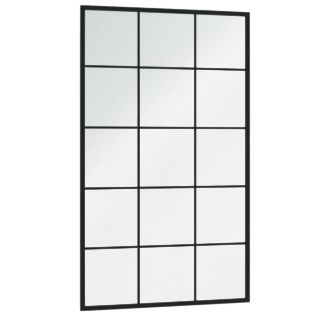 sienas spoguļi, 2 gab., melni, 100x60 cm, metāls