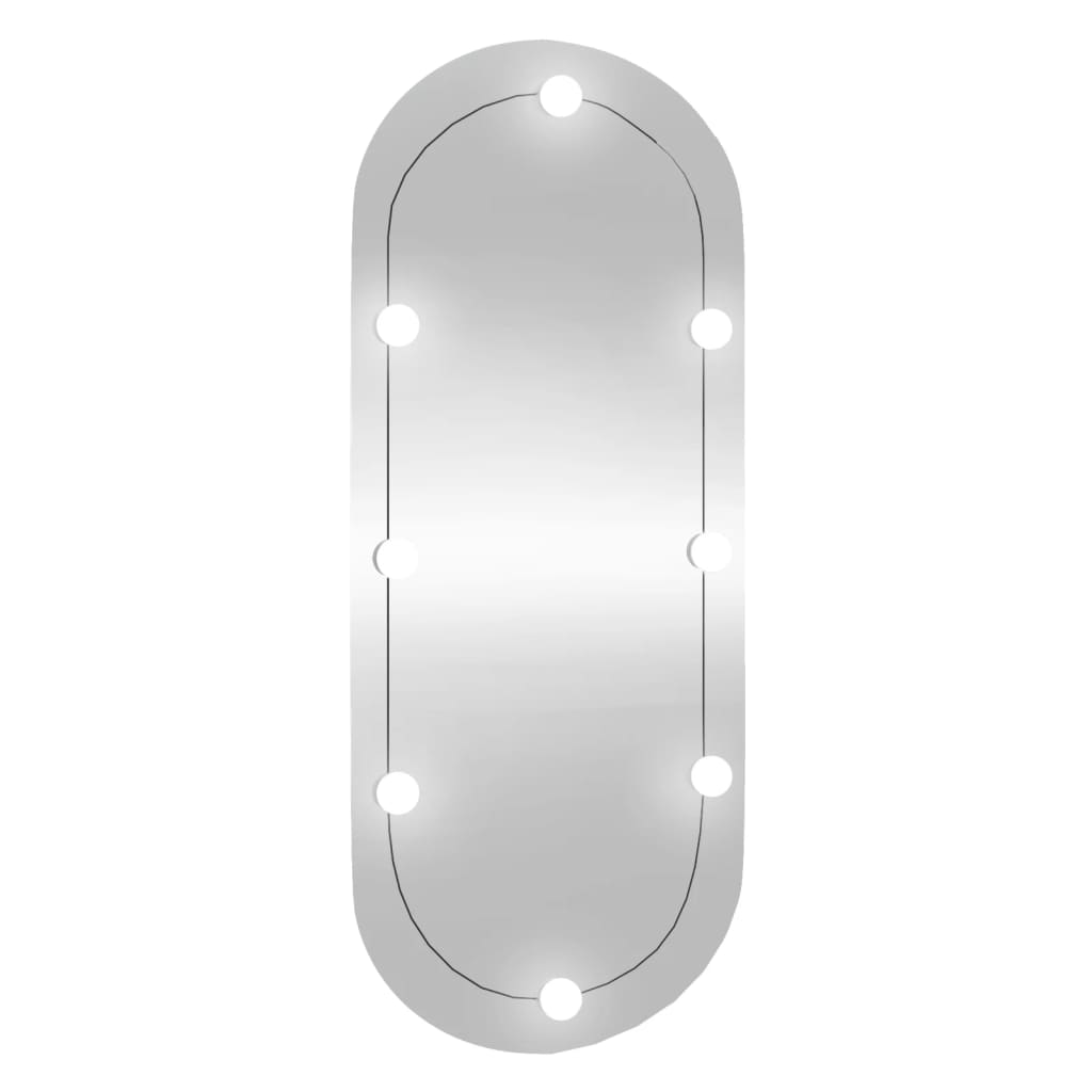 sienas spogulis ar LED, 25x60 cm, stikls, ovāls