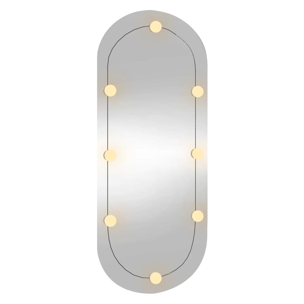 sienas spogulis ar LED, 25x60 cm, stikls, ovāls