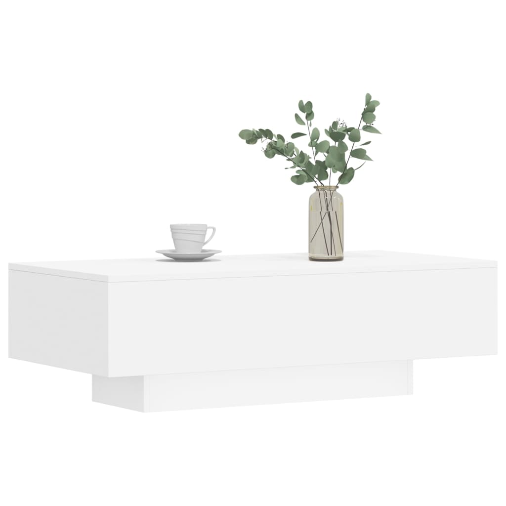 kafijas galdiņš, balts, 100x49,5x31 cm, inženierijas koks