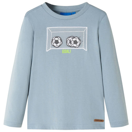 Bērnu krekls ar garām piedurknēm, gaiši zils, 104