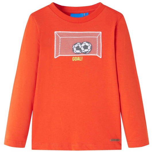 Bērnu krekls ar garām piedurknēm, koši oranžs, 128