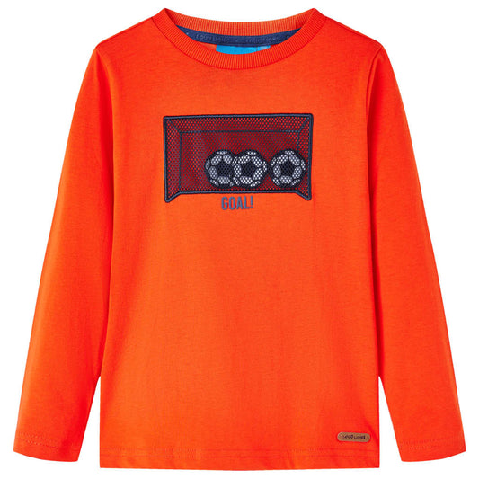 Bērnu krekls ar garām piedurknēm, koši oranžs, 128