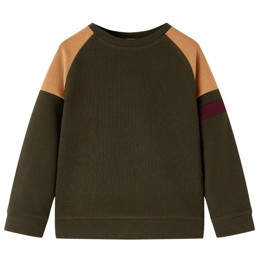 Bērnu džemperis, tumša haki krāsa, gaiši brūna krāsa, 116