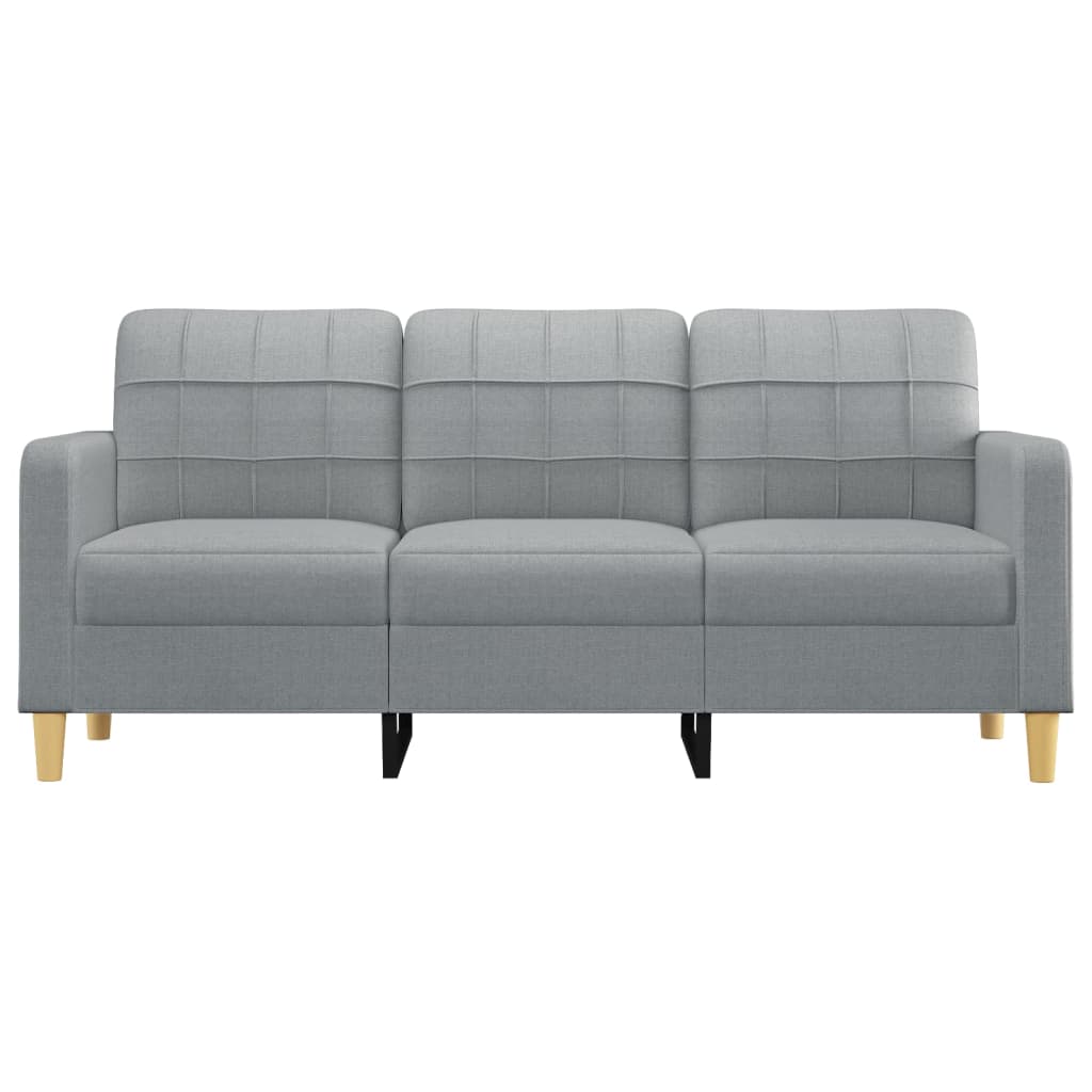 trīsvietīgs dīvāns, gaiši pelēks audums, 180 cm
