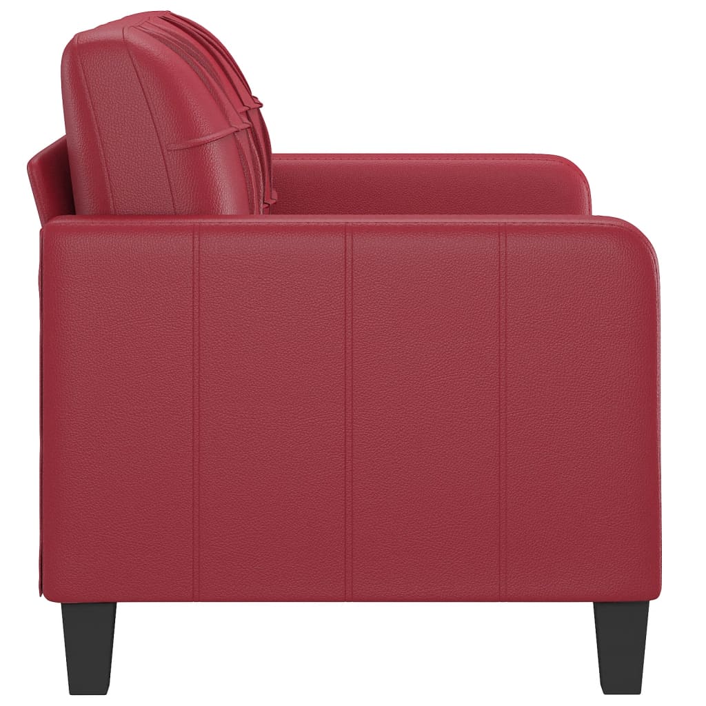 divvietīgs dīvāns, vīnsarkans, 120 cm, mākslīgā āda
