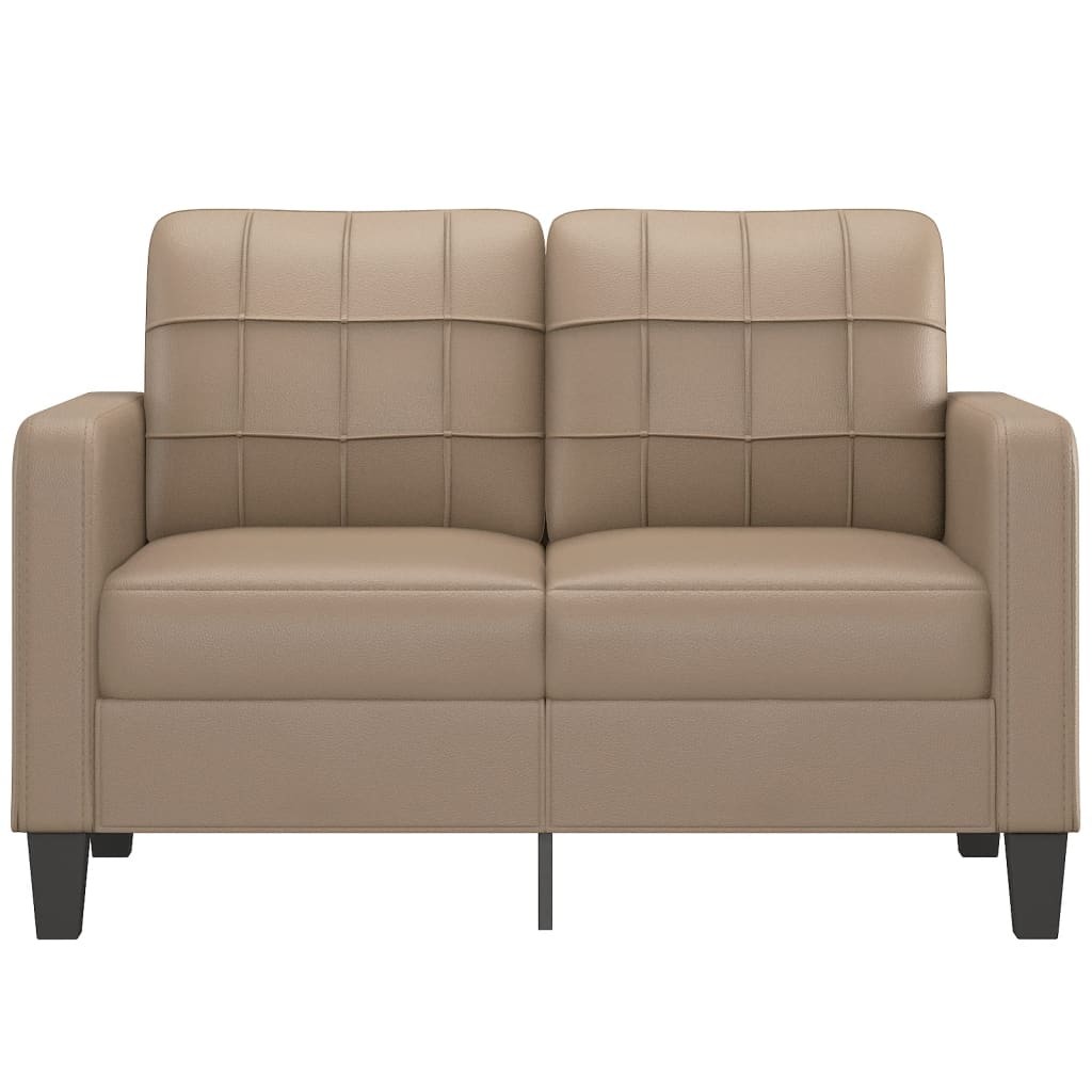 divvietīgs dīvāns, kapučīno krāsa, 120 cm, mākslīgā āda