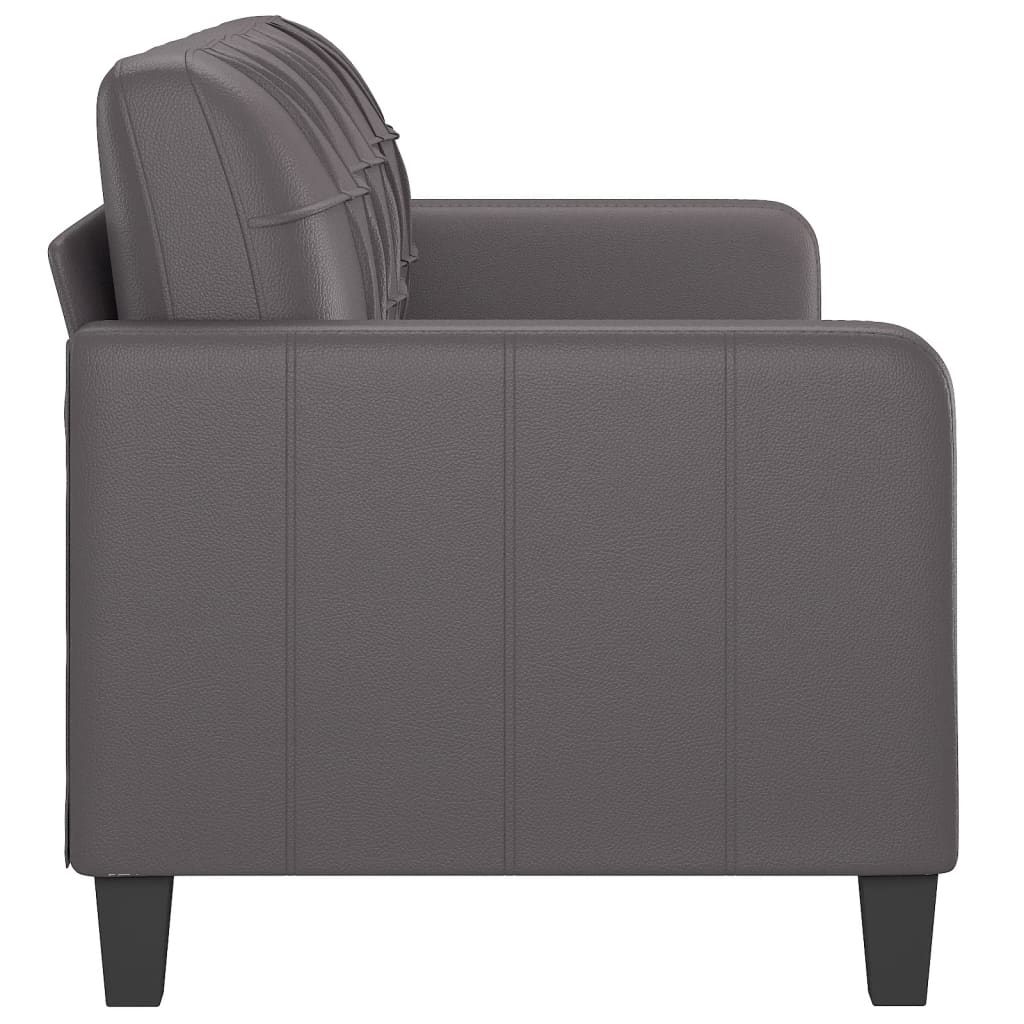 trīsvietīgs dīvāns, pelēks, 180 cm, mākslīgā āda