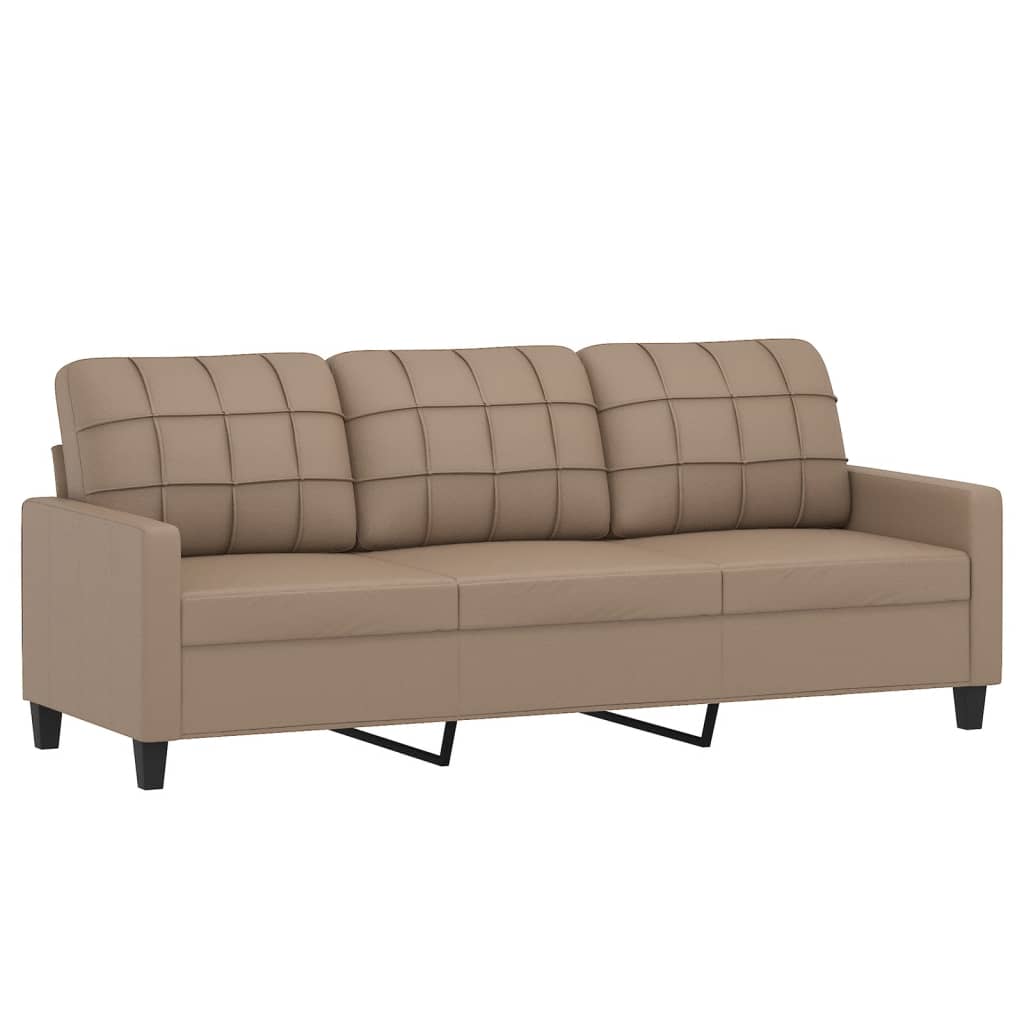 trīsvietīgs dīvāns, kapučīno krāsa, 180 cm, mākslīgā āda