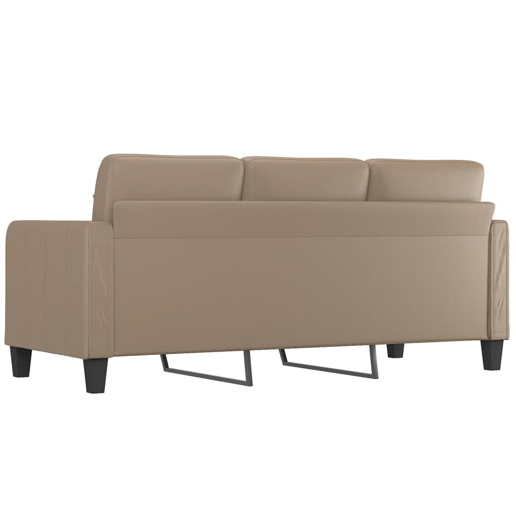 trīsvietīgs dīvāns, kapučīno krāsa, 180 cm, mākslīgā āda