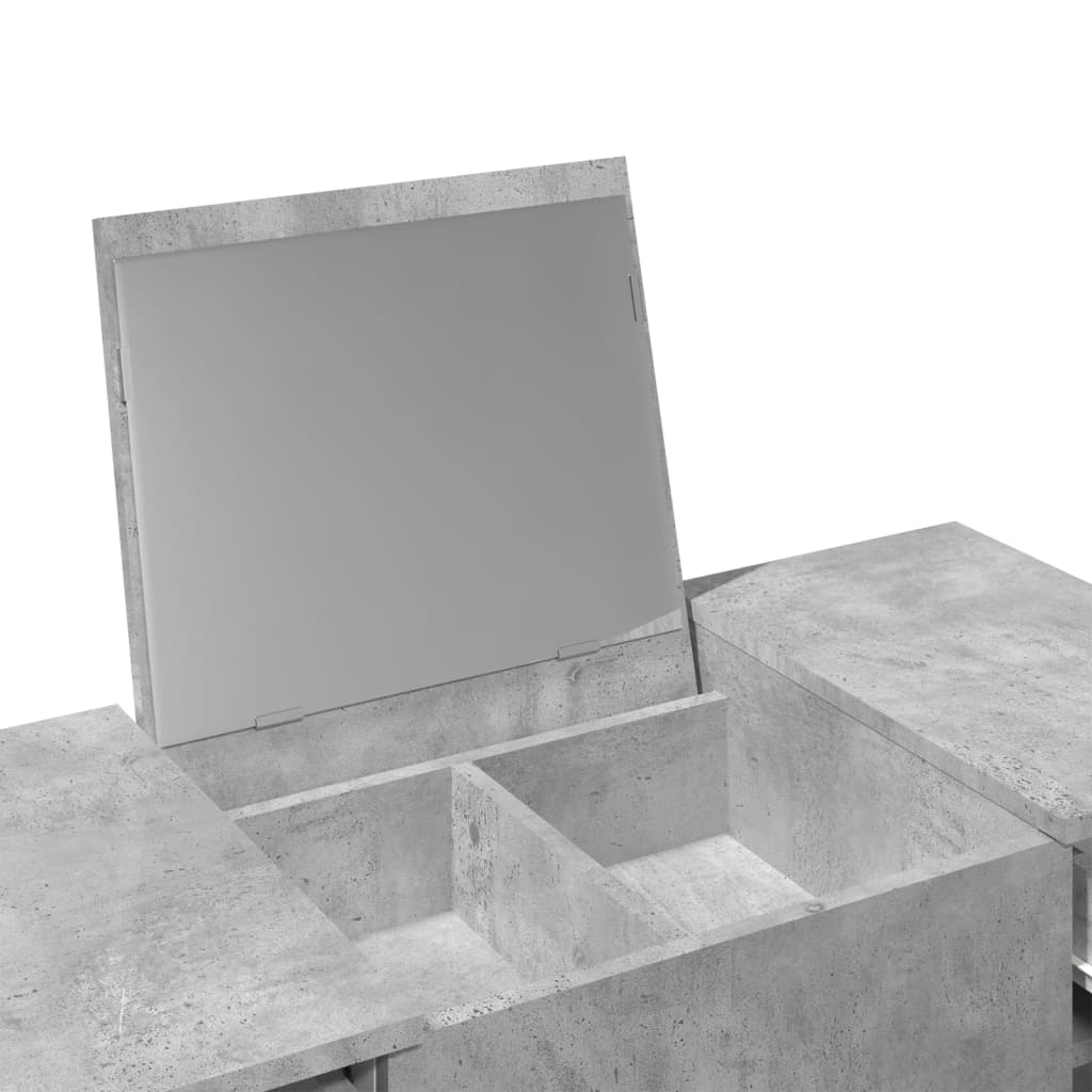 galdiņš ar spoguli, betona pelēks, 100x45x76 cm