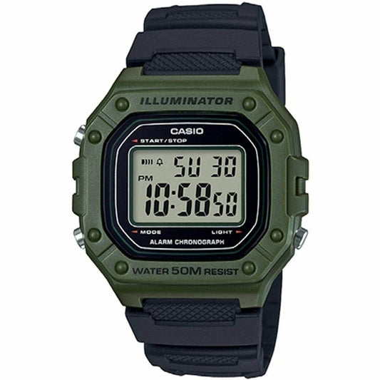 Мужские часы Casio W-218H-3AVEF Чёрный Зеленый