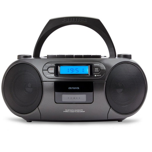 Радио с CD Aiwa Чёрный Bluetooth 5.0 LCD-экран Синий