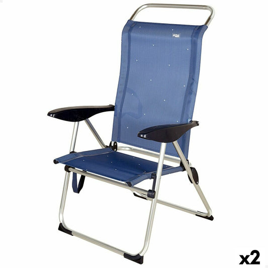 Pludmales krēsls Aktive Tumši Zils 47 x 108 x 59 cm (2 gb.)