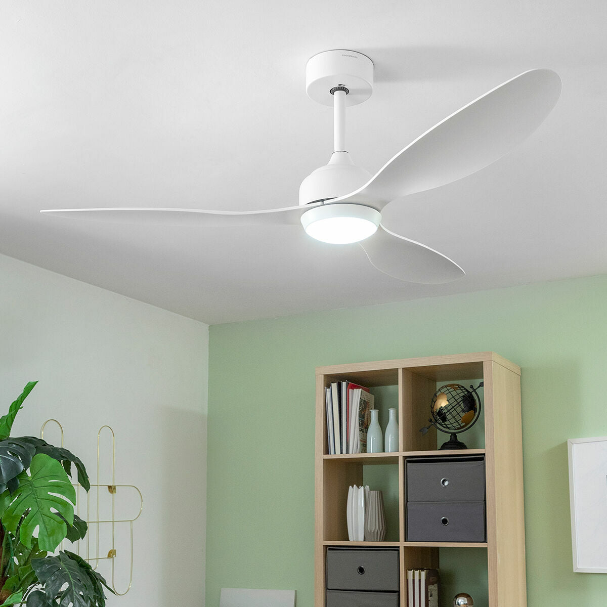 Потолочный вентилятор со светодиодной подсветкой и 3 лопастями из АБС-пластика Flaled InnovaGoods Белый 36 W 52" Ø132 cm