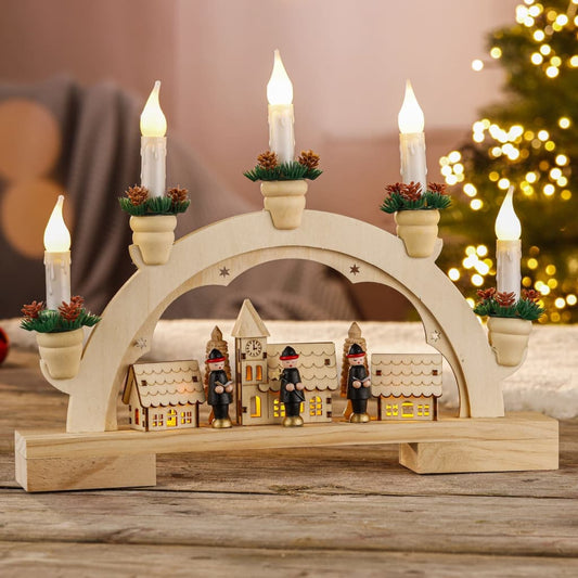 HI Christmas candlestick with decorations
