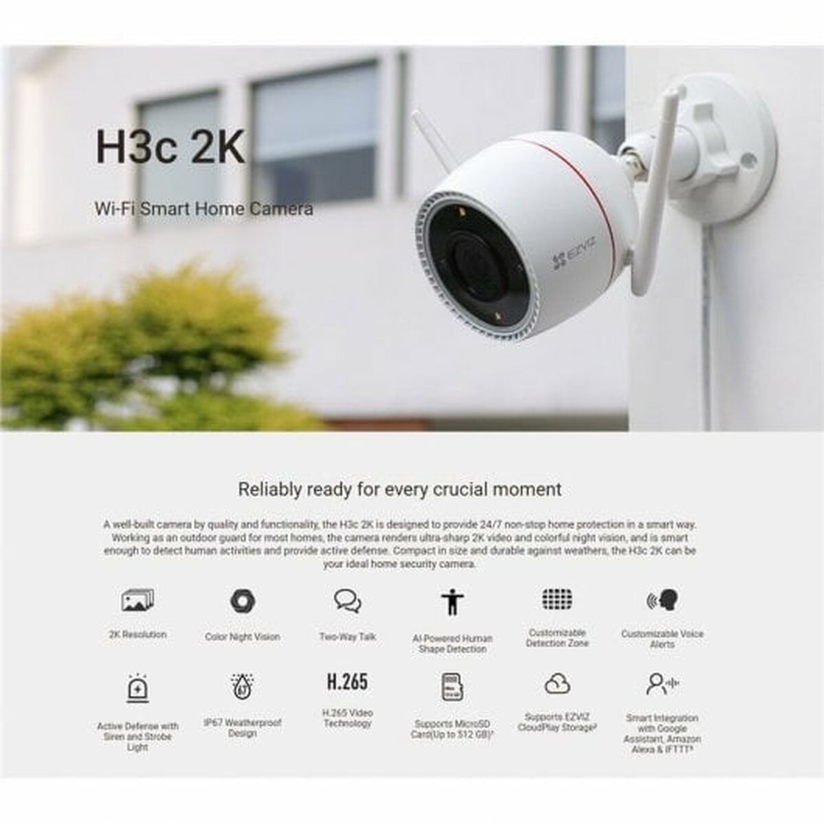Uzraudzības Videokameras Ezviz H3C 2K