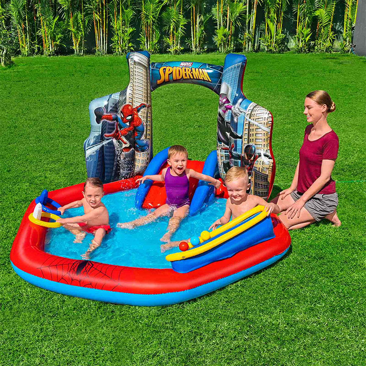 Children's pool Bestway Playground Spiderman 211 x 206 x 127 cm