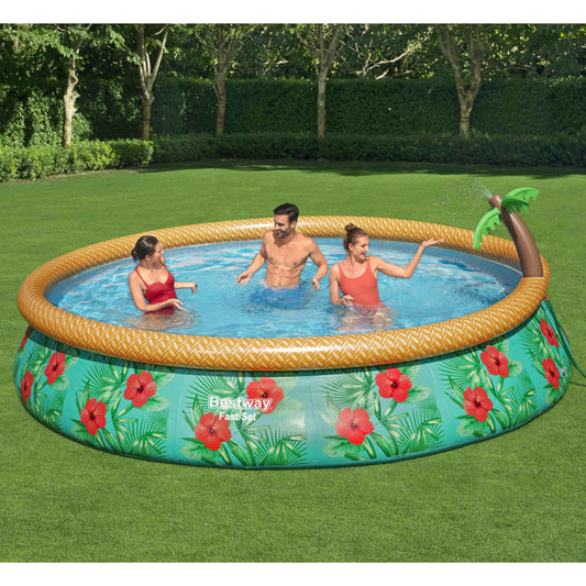Bestway inflatable pool with palm tree, 457x84 cm