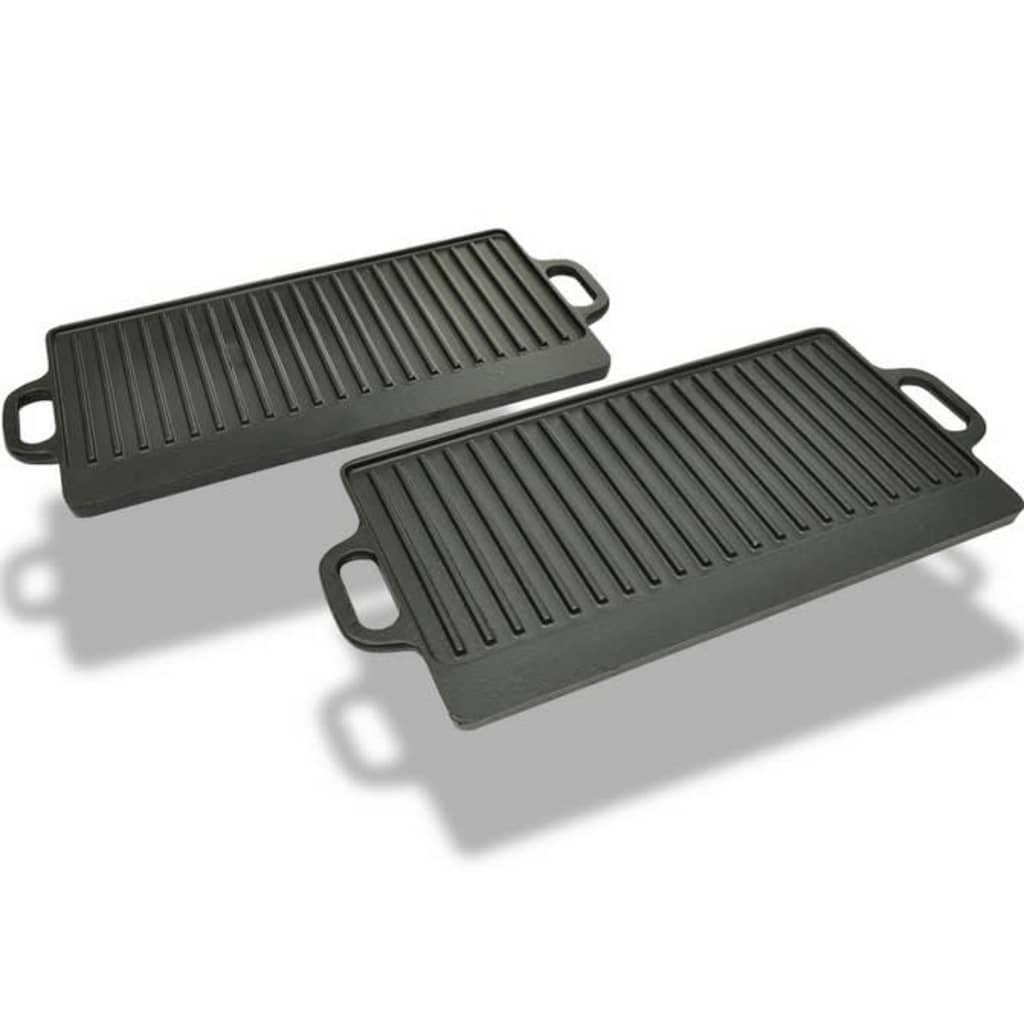 2 Cast Iron Double Sided Grills