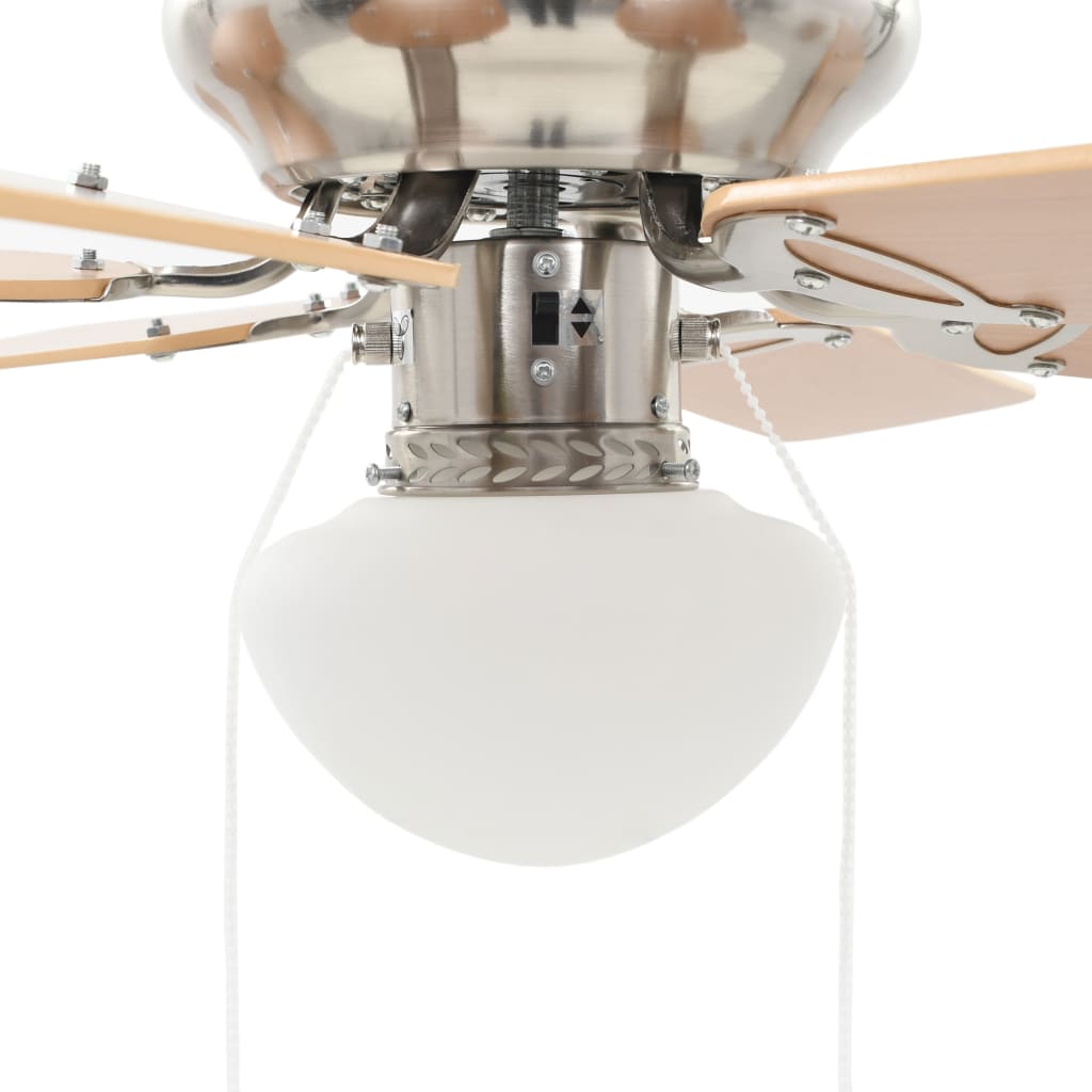 griestu ventilators ar lampu, 82 cm, dekoratīvs, gaiši brūns