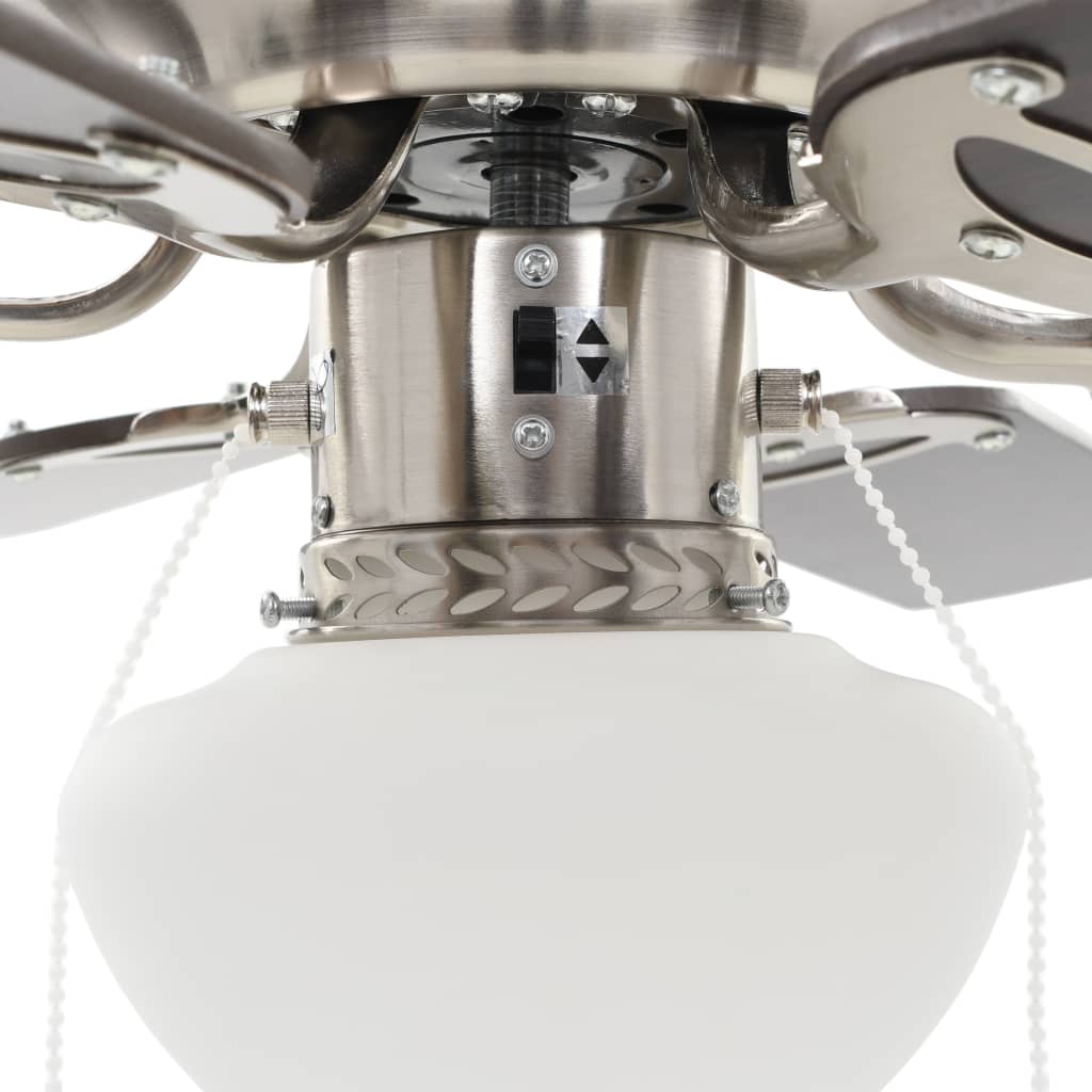 griestu ventilators ar lampu, 82 cm, dekoratīvs, tumši brūns