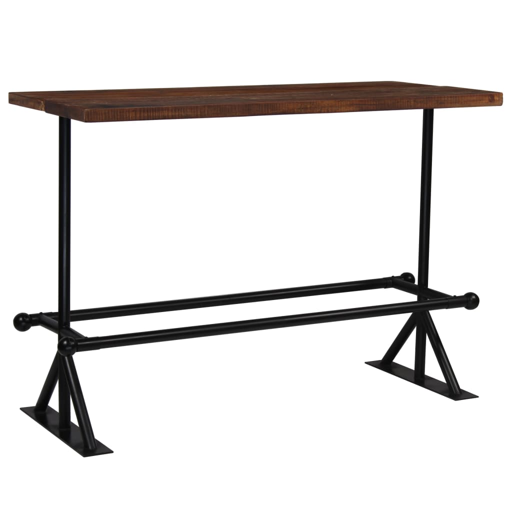 bāra galds, 150x70x107 cm, pārstrādāts masīvkoks, tumši brūns