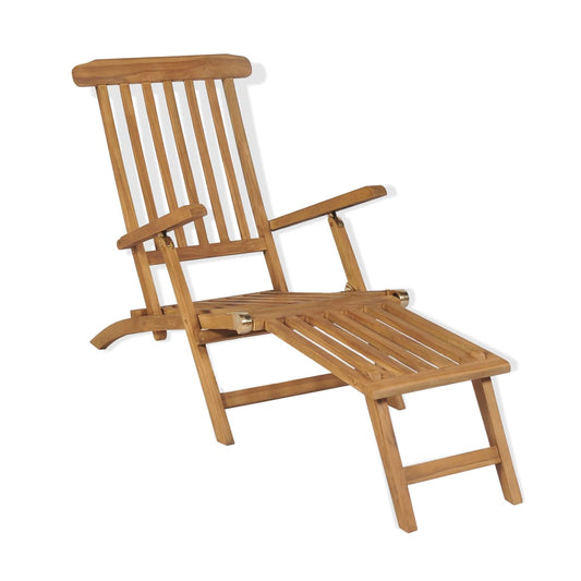 beach chair with footrest, solid teak