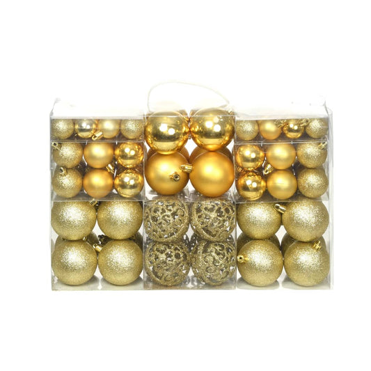 Christmas balls, 100 pcs., 3/4/6 cm, gold